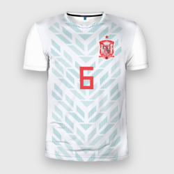 Мужская футболка 3D Slim Iniesta away WC 2018