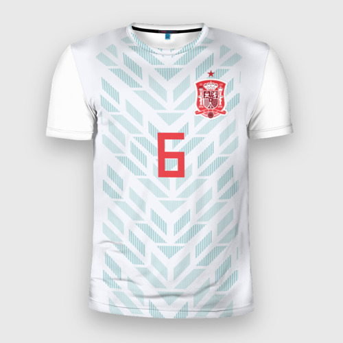 Мужская футболка 3D Slim Iniesta away WC 2018, цвет 3D печать