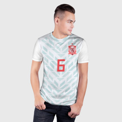 Мужская футболка 3D Slim Iniesta away WC 2018 - фото 2