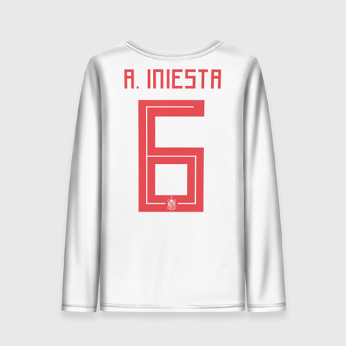 Женский лонгслив 3D Iniesta away WC 2018, цвет 3D печать - фото 2