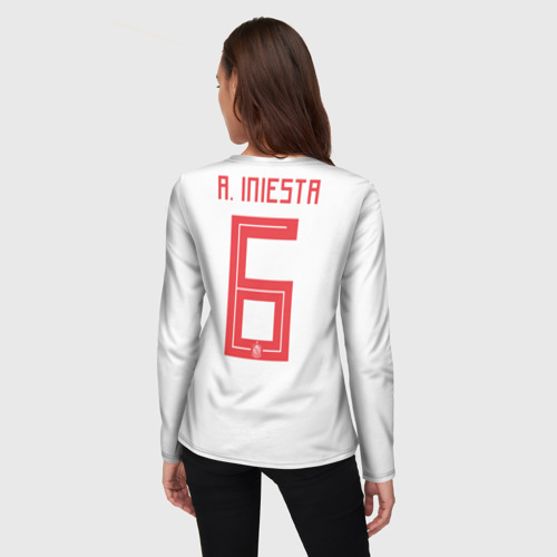 Женский лонгслив 3D Iniesta away WC 2018, цвет 3D печать - фото 4