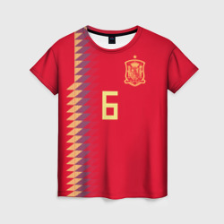 Женская футболка 3D Iniesta home WC 2018