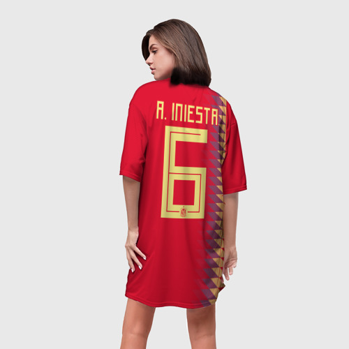 Платье-футболка 3D Iniesta home WC 2018, цвет 3D печать - фото 4