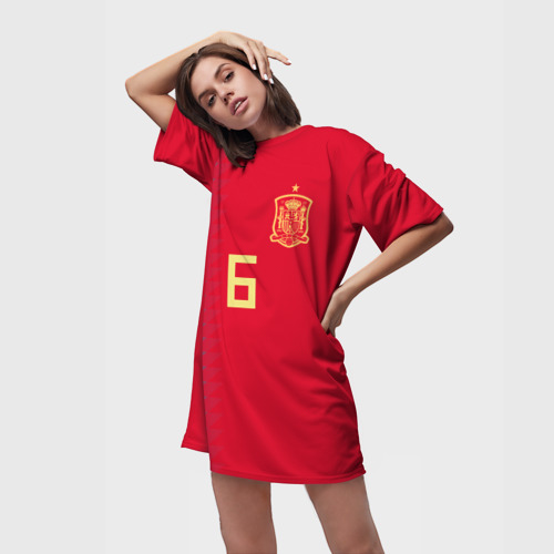 Платье-футболка 3D Iniesta home WC 2018, цвет 3D печать - фото 3