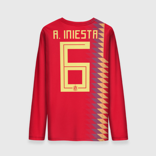 Мужской лонгслив 3D Iniesta home WC 2018, цвет 3D печать - фото 2