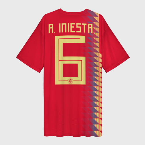 Платье-футболка 3D Iniesta home WC 2018, цвет 3D печать - фото 2
