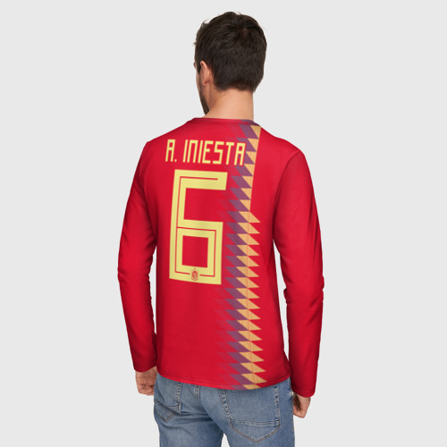 Мужской лонгслив 3D Iniesta home WC 2018, цвет 3D печать - фото 4