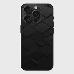 Чехол силиконовый для Apple iPhone 15 Pro Мax матовый Abstraction black cells diamonds squares