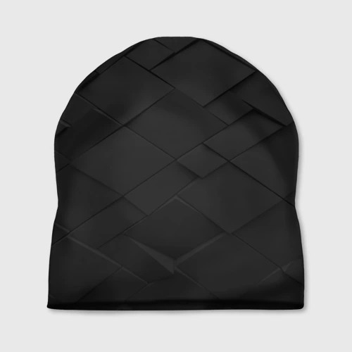 Шапка 3D Abstraction black cells diamonds squares