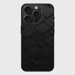 Чехол силиконовый для Apple iPhone 15 Pro матовый Abstraction black cells diamonds squares