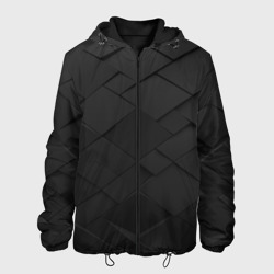 Мужская куртка 3D Abstraction black cells diamonds squares