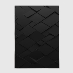 Постер Abstraction black cells diamonds squares