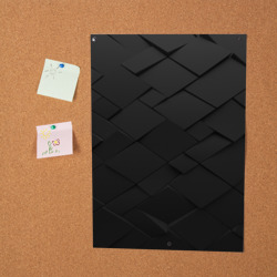 Постер Abstraction black cells diamonds squares - фото 2