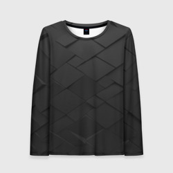 Женский лонгслив 3D Abstraction black cells diamonds squares