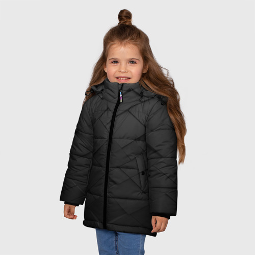 Зимняя куртка для девочек 3D Abstraction, цвет черный - фото 3