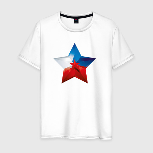 Мужская футболка хлопок Звезда, цвет белый