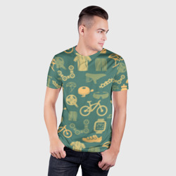 Мужская футболка 3D Slim Велосипед Текстура - фото 2
