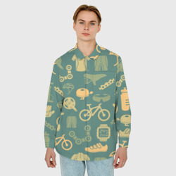 Мужская рубашка oversize 3D Велосипед Текстура - фото 2
