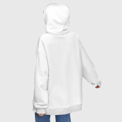 Ультрамодная кофта-худи с принтом Агата Кристи для женщины, вид на модели сзади №2. Цвет основы: белый