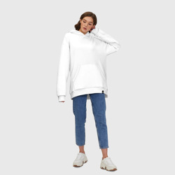 Ультрамодная кофта-худи с принтом Агата Кристи для женщины, вид на модели спереди №5. Цвет основы: белый