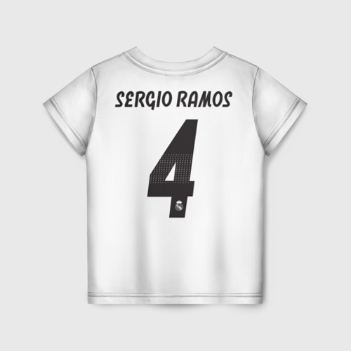 Детская футболка 3D с принтом Ramos home 18-19, вид сзади #1