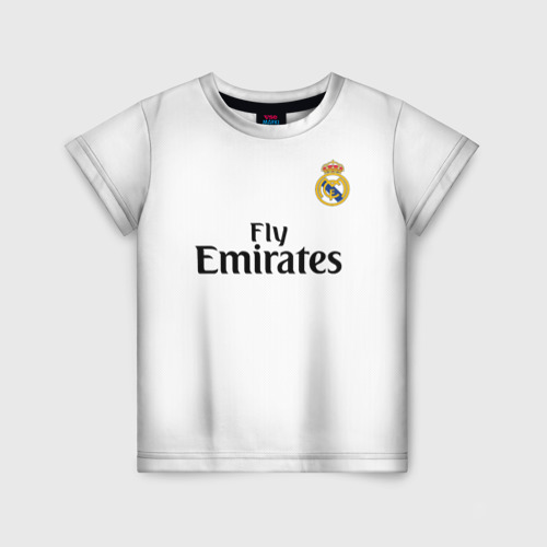 Детская футболка с принтом Ramos home 18-19, вид спереди №1