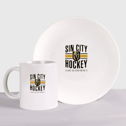 Набор: тарелка + кружка Sin City Hockey