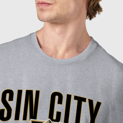 Мужская футболка хлопок Sin City Hockey, цвет меланж - фото 6