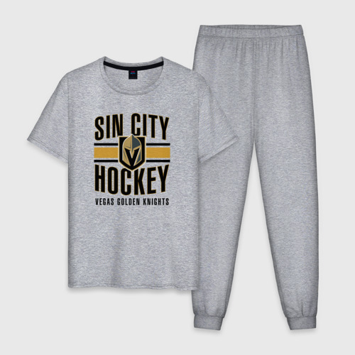 Мужская пижама хлопок Sin City Hockey, цвет меланж