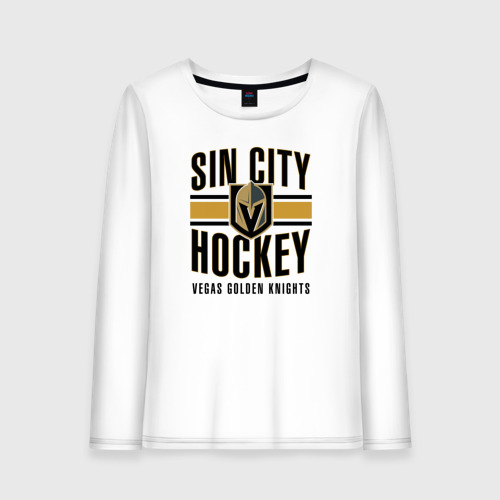 Женский лонгслив хлопок Sin City Hockey, цвет белый