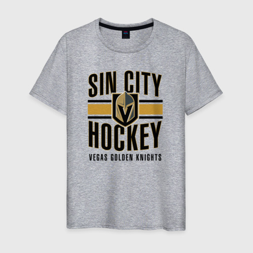 Мужская футболка хлопок Sin City Hockey, цвет меланж