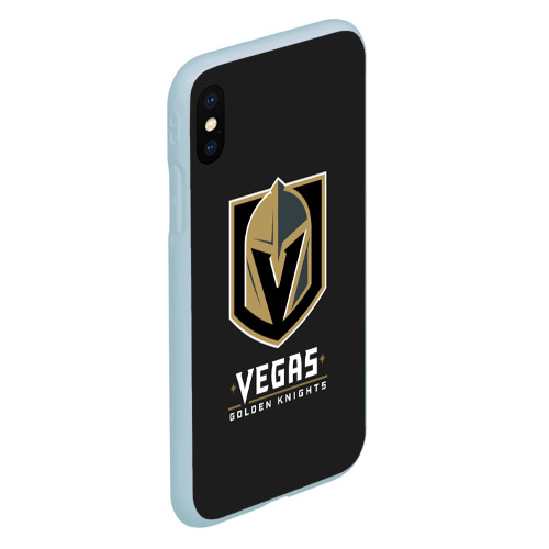 Чехол для iPhone XS Max матовый Vegas Golden Knights, цвет голубой - фото 3