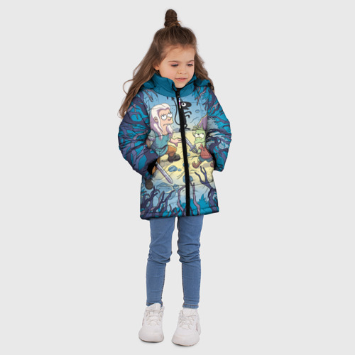 Зимняя куртка для девочек 3D Disenchantment, цвет черный - фото 5