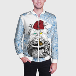 Мужской бомбер 3D Лесной кот моряк - фото 2