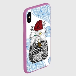 Чехол для iPhone XS Max матовый Лесной кот моряк - фото 2