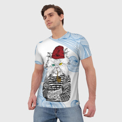 Мужская футболка 3D Лесной кот моряк - фото 2
