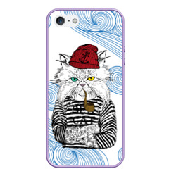 Чехол для iPhone 5/5S матовый Лесной кот моряк