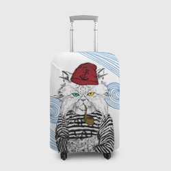 Чехол для чемодана 3D Лесной кот моряк