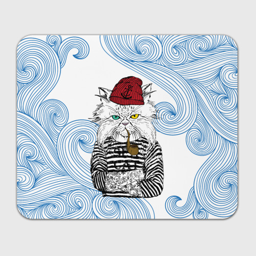 Прямоугольный коврик для мышки Лесной кот моряк