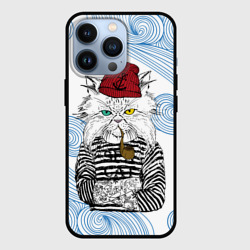 Чехол для iPhone 13 Pro Лесной кот моряк