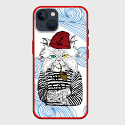 Чехол для iPhone 14 Лесной кот моряк