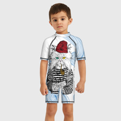 Детский купальный костюм 3D Лесной кот моряк - фото 2