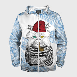 Мужская ветровка 3D Лесной кот моряк