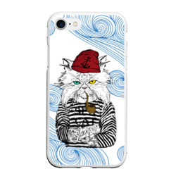 Чехол для iPhone 7/8 матовый Лесной кот моряк