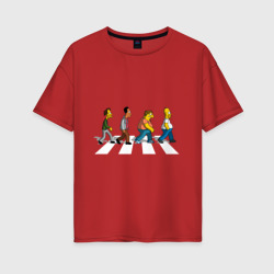 Женская футболка хлопок Oversize Симпсоны