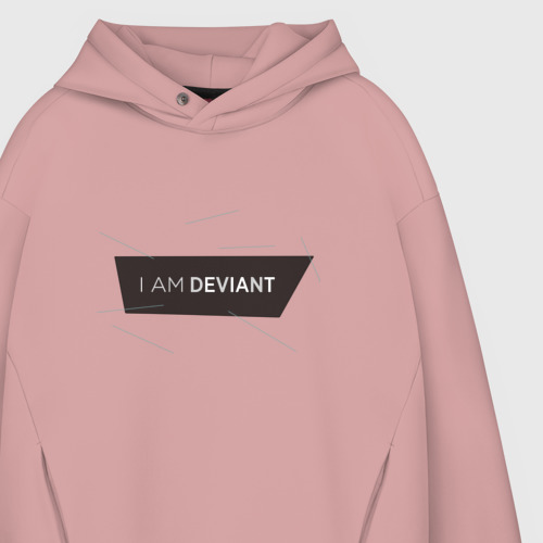 Мужское худи Oversize хлопок I am deviant Connor, цвет пыльно-розовый - фото 4