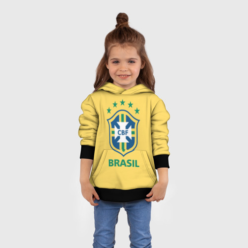 Детская толстовка 3D Сборная Бразилии, цвет черный - фото 4