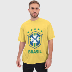Мужская футболка oversize 3D Сборная Бразилии - фото 2