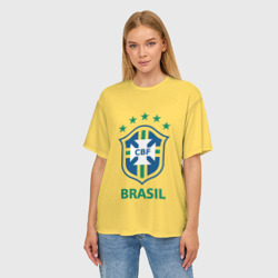 Женская футболка oversize 3D Сборная Бразилии - фото 2