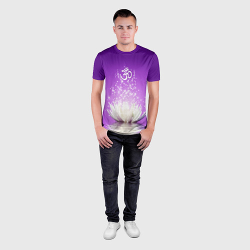 Мужская футболка 3D Slim Лотос просветления, цвет 3D печать - фото 4